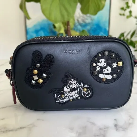 Coach X Disney Crossbody Pouch in Glove Calf Leather with Mickey Patches F59532 - Picture 2 of 16